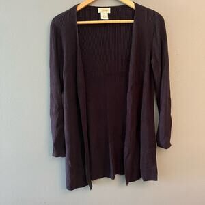 Talbots Ribbed Open Cardigan